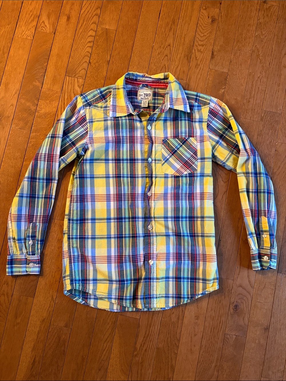 The Place Multicolor Plaid Button-down Shirt size large 10/12